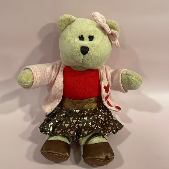 Starbucks Coffee Company Bearista Bears 2011 in Pink and Brown w Heart Details - Picture 1 of 8